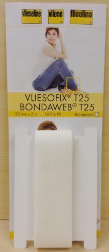 Vliesofix T25 nauhamainen liimaharso valkoinen 25mm / 5m, Vlieseline
