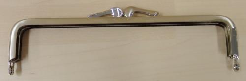 Kukkaro/laukkukehys 16X4cm, matala malli, väri nikkeli