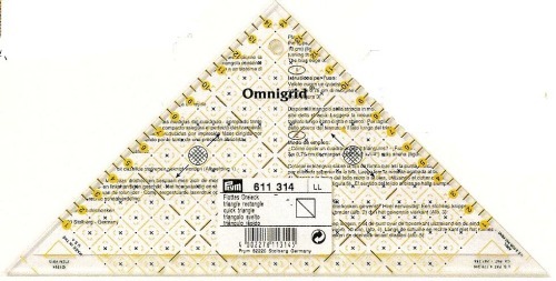 Viivain Omnigrid kolmio cm (tai tuuma)