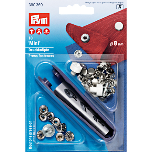 Painonappi 8mm mini 10 kpl. Prym