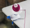 KnitPro kerijälaite muovia pöydän reunassa