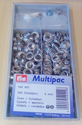 Purjerengas 8mm ni 200 kpl. + asennustyökalu. Prym
