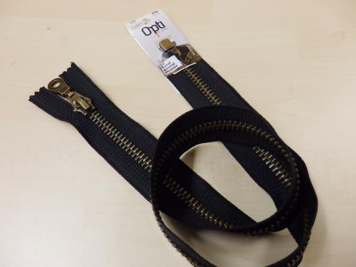 Takki-/avovetoketju 6mm:n metallihampaalla (patinoitu) ja koristevetimellä 80cm